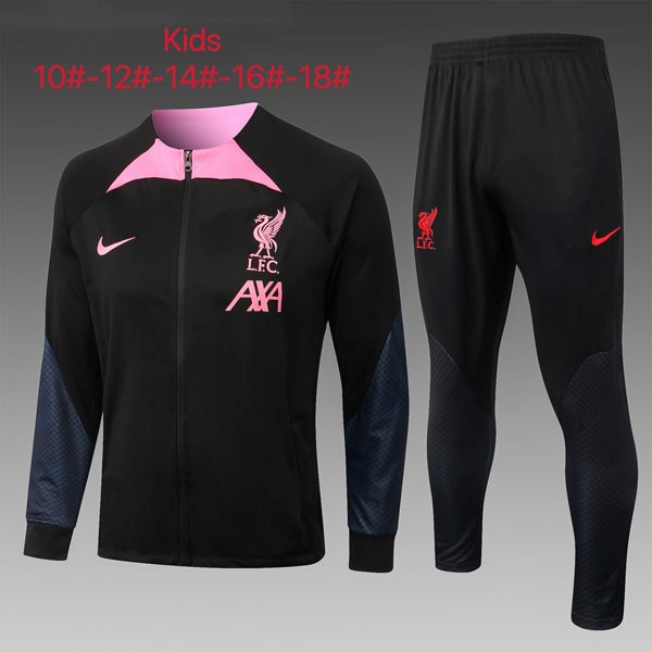 Kinder Trainingsanzug Liverpool 2023 Schwarz Pink